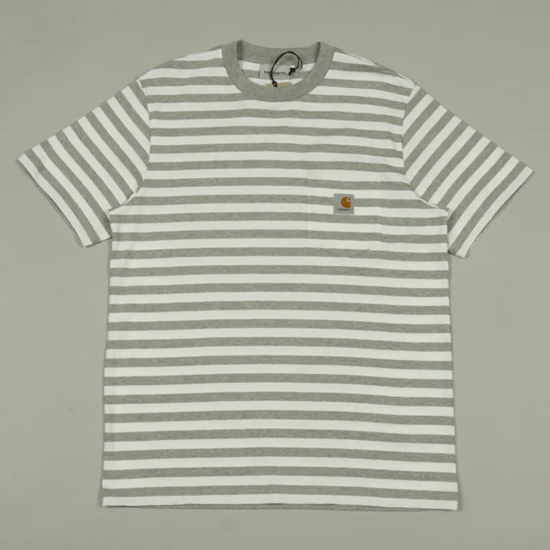 Carhartt WIP Scotty Pocket T-Shirt - Grey Heather/White